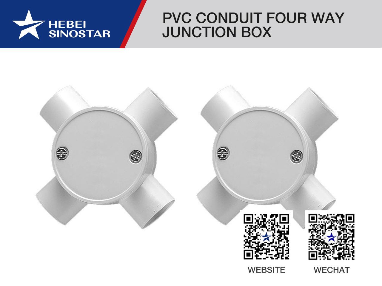 PVC Conduit Four Way Junction Box hbsinostar