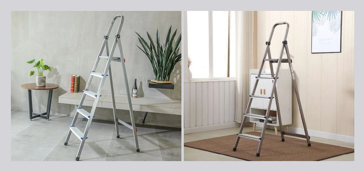 Lightweight-steel-step-ladder-use